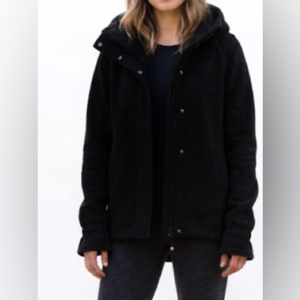 Lululemon Studio Softshell Tweed Jacket Size 6 Black Fleece Lined